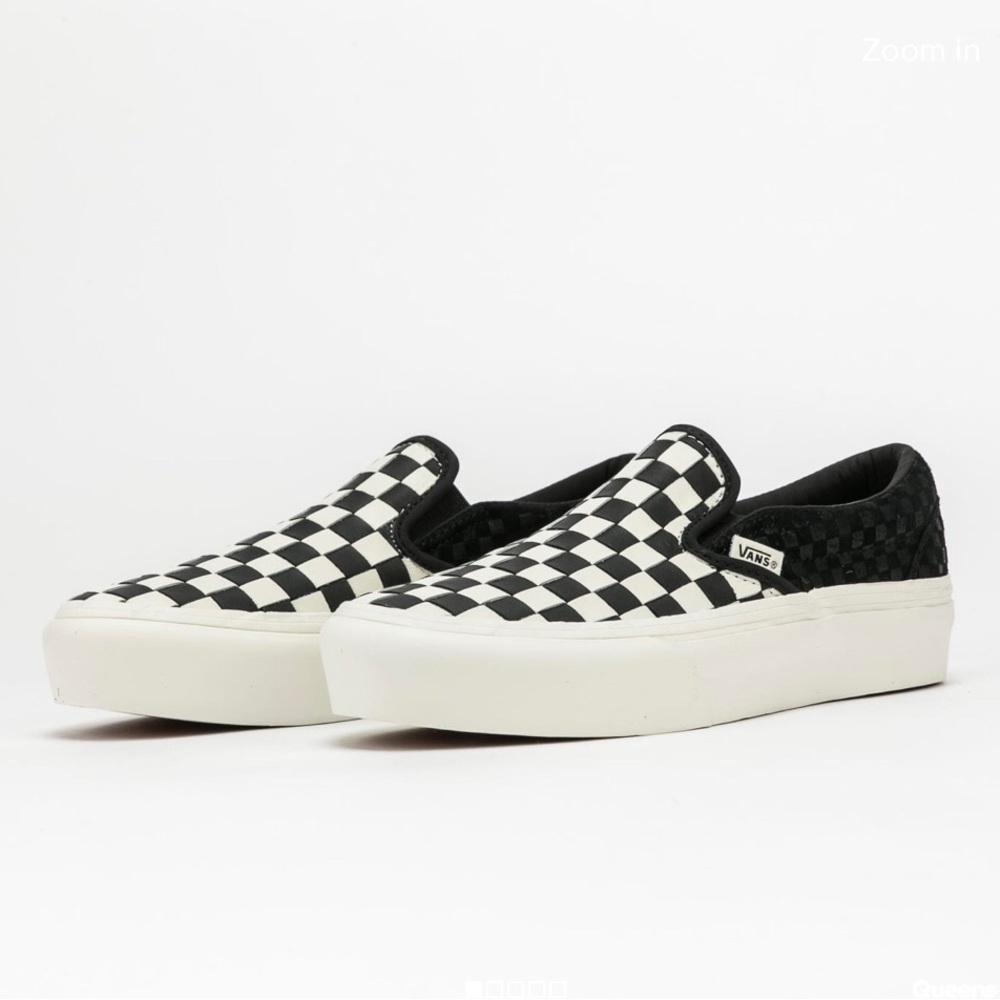 Vans leather woven platform